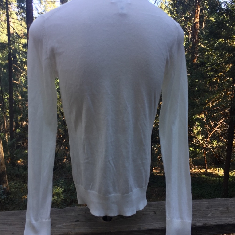 Lands End white light weight scrunchy fitted cardigan - Picture 12 of 14